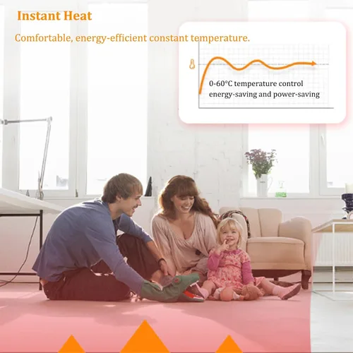 Vista 2 de Tapetes con calefacción, alfombra de calefacción eléctrica extraíble y lavable, temporizador de 12 horas, calentadores de ahorro de energía