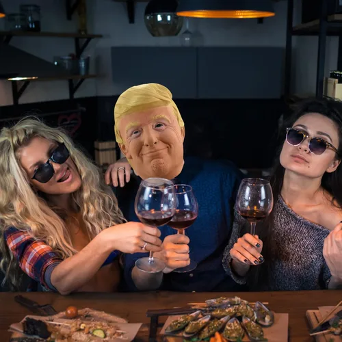 Vista 6 de Máscara de látex para la cabeza de Halloween, candidato presidencial republicano Trump & Joe Biden, máscara de goma de cabeza completa para anciano