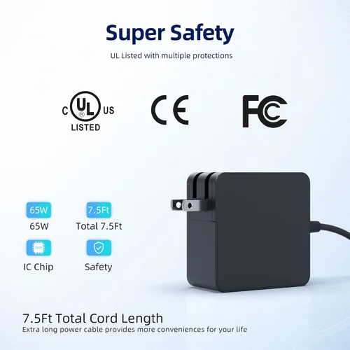 Vista 6 de Cargador de CA tipo C con certificación UL para Asus Zenbook UX325JA UX325EA UX363EA UX363E UX325J UX425JA UX425EA UX435EG UX425J UX425E UX371EA