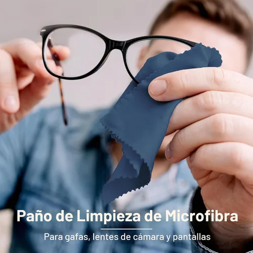 Vista 2 de Care Touch Paquete de 6 paños de limpieza para gafas de microfibra (azul marino)