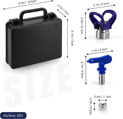 Vista 5 de Juego de puntas de pulverización sin aire, 10 puntas reversibles y 1 asiento de boquilla, piezas de pulverización de pintura sin aire