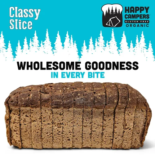 Vista 7 de Happy Campers Classy Slice Pan sin gluten, orgánico, sin OMG, vegano, pan de 16.2 onzas (paquete de 2)