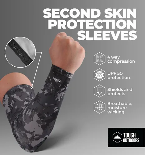 Vista 3 de Tough Outdoors Mangas deportivas de compresión para hombres y mujeres, para jóvenes, niños, baloncesto, tiro de fútbol, béisbol
