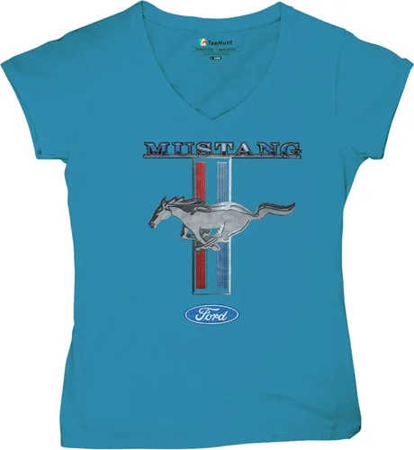 Vista 14 de Ford Mustang Classic - Camiseta con cuello en V para mujer GT Cobra Boss 302 Mach 1