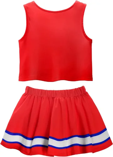 Vista 2 de ReliBeauty Disfraz de animadora para niñas, uniforme de animadora