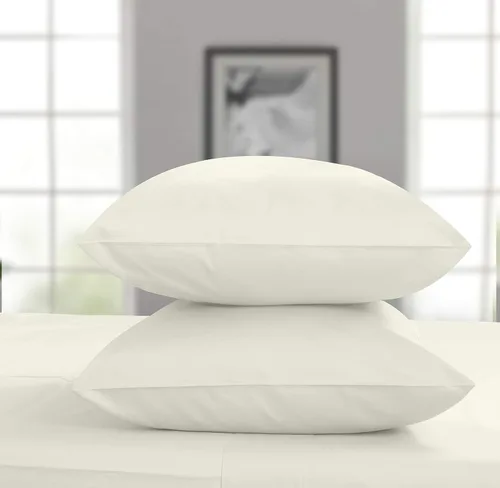Vista 10 de Threadmill Fundas de almohada estándar de algodón orgánico, percal blanco, 2 piezas Blanco brillante sólido