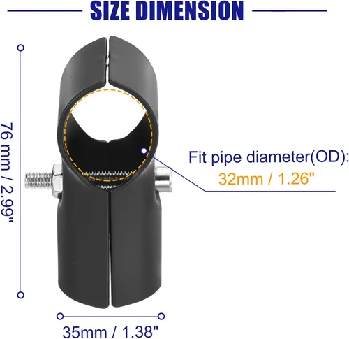 Vista 5 de uxcell Conector de tubería estructural, abrazaderas de tubería para juntas de 180 grados, 2 vías, 10 juegos de rieles de esquina de acero inoxidable