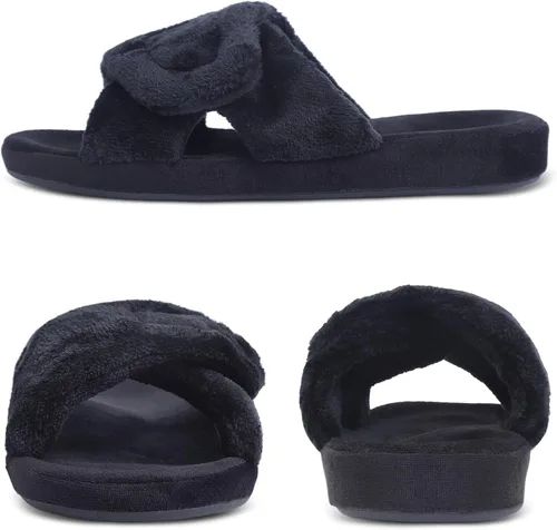 Vista 6 de Git-up - Pantuflas ajustables para mujer con diabetes, espuma viscoelástica, zapatos de casa con soporte de arco, copa ortopédica para el talón
