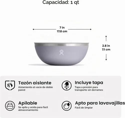Vista 4 de Hydro Flask Outdoor Kitchen Bowl - Stainless Steel Dinnerware Reusable Camping Gear Mess Kit - Dishwasher Safe, BPA-Free, Non-Toxic