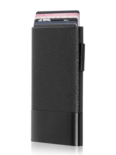 Vista 8 de Fidelo Cartera minimalista para hombre – Soporte delgado para tarjetas de crédito con clip para dinero, bolsillo frontal con bloqueo RFID, Cuero sin