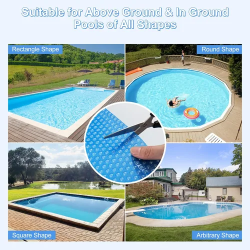 Vista 8 de S AFSTAR Cubierta de piscina rectangular de 12 x 24 pies, con bolsa de transporte, impermeable y a prueba de polvo, cubierta de piscina resistente