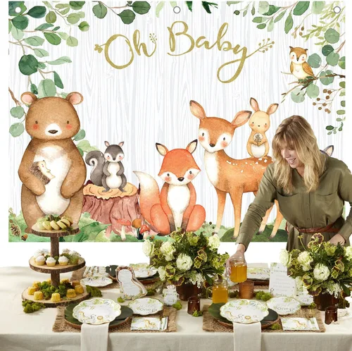 Vista 7 de Kate Aspen Decoraciones de safari para baby shower, telón de fondo de fotos/accesorio de fotos/cabina de fotos, decoración de guardería