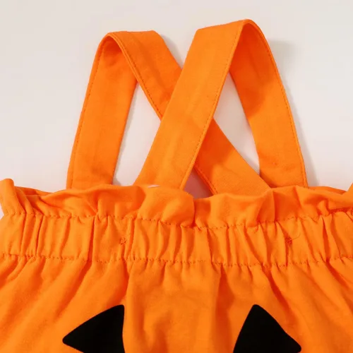 Vista 5 de Traje de Acción de Gracias para bebé niño y niña, traje de 1er Acción de Gracias, traje con tirantes de calabaza