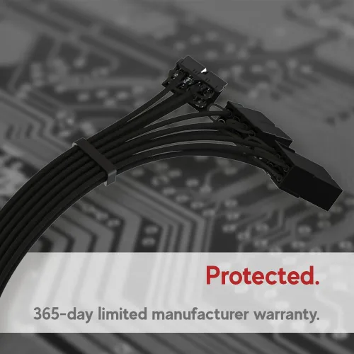 Vista 8 de LINKUP Cable de Extensión de Alimentación GPU 12VHPWR Compatible con NIVIDA RTX 5070/5080 y Todas las GPU RTX Cable PCIe 5.0 de 12+4 a 3x8 Pines
