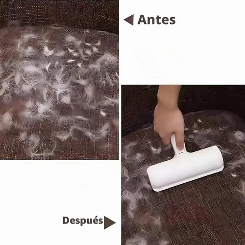 Vista 3 de Rodillo removedor de pelo de mascotas reutilizable – Rodillo manual resistente para pelos de perros y gatos – Muebles, sofá, alfombra, alfombras