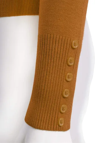 Vista 6 de Allsense Suéter de manga larga para mujer, ligero, con botones, suave, de punto sólido con cuello en V