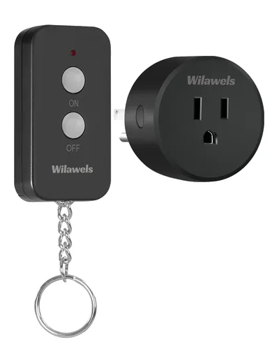 Vista 12 de Toma de control remoto negro, interruptor de luz inalámbrico WILAWELS con base magnética, interruptor de salida remoto de encendido y apagado
