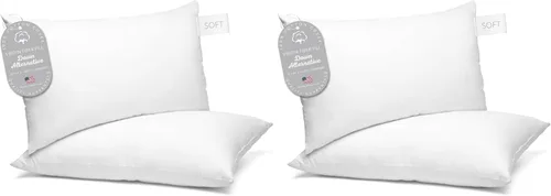 Vista 13 de Digital Decor Juego de 2 almohadas de hotel de lujo 100% algodón, tamaño estándar, hipoalergénicas, refrescantes, alternativas, para dormir, soporte