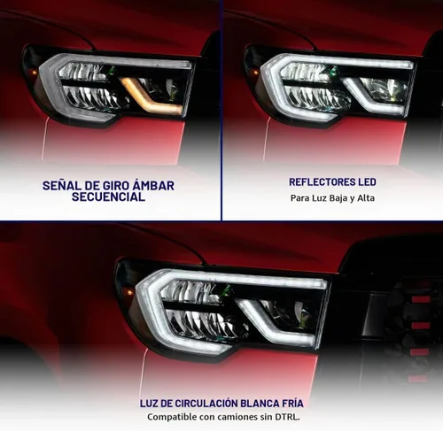 Vista 3 de Form Lighting Faros LED secuenciales compatibles con Toyota Sequoia 2008-2017 (par)