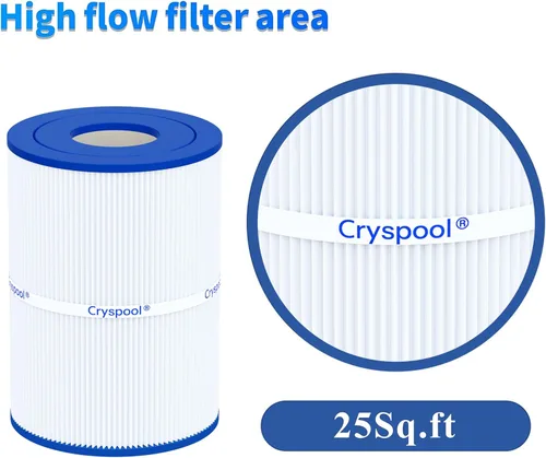 Vista 6 de Cryspool® 07018 Filtro compatible con CX250RE, Star-Clear C250, PA25-4, PA25-4/M4, C-7626, FC-1230, Cartucho de filtro de spa de 25 pies cuadrados