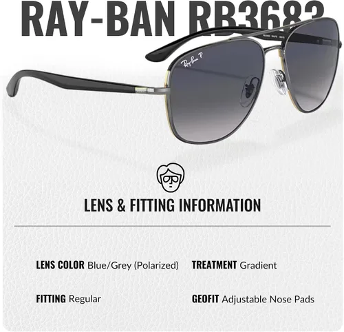 Vista 5 de Ray-Ban RB3683 Gafas de sol de forma cuadrada con kit oficial de gafas