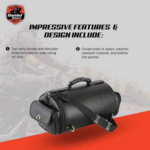 Vista 5 de Daniel Smart - Bolsa enrollable para motocicleta con múltiples bolsillos, asegura tu equipaje y cosas con facilidad, incluye cubierta de lluvia