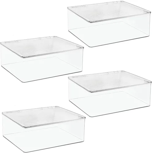 Vista 9 de mDesign - Caja de almacenamiento para alimentos con tapa, de plástico transparente, 4
