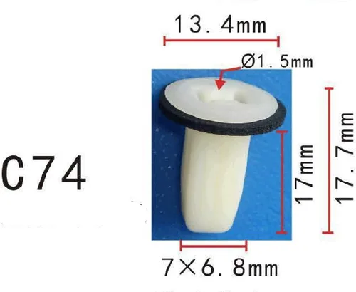 Vista 91 de Autobahn88 - Clip de remache tipo push-in para parachoques, compatible con Renault (OEM: 054000001R) (Paquete de 20)