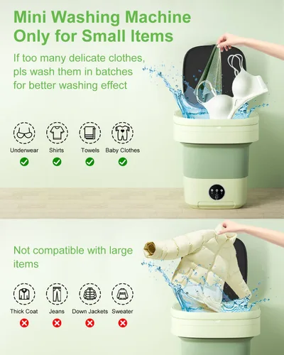 Vista 4 de Portable Washing Machine, 16L Upgraded Capacity Mini Washer Compact Deep Cleans Underwear,Baby Clothes,Small Clothes Lightweight for