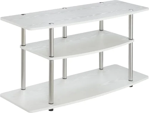 Vista 9 de Soporte de TV amplio, de 3 niveles. Producto Designs2Go de Convenience Concepts, Madera, Cereza