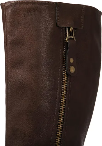 Vista 4 de GLOBALWIN Botas altas hasta la rodilla para mujer, botas de equitación cómodas para mujer, tacón bajo