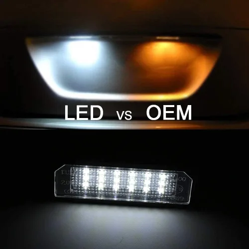 Vista 4 de Gempro Luz de matrícula, montaje de lámpara de matrícula LED para Volkswagen VW Golf 4 5 6 GTi CC Rabbit Eos Beetle Porsche Boxster Cayman Cayenne
