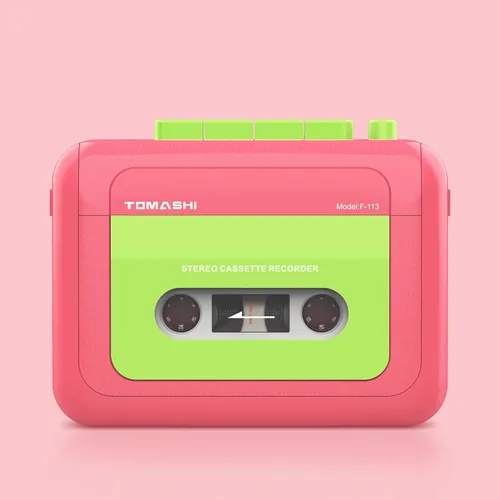 Vista 9 de TOMASHI Reproductor de cinta de casete estéreo portátil,Wallkman,Grabadora Rosa