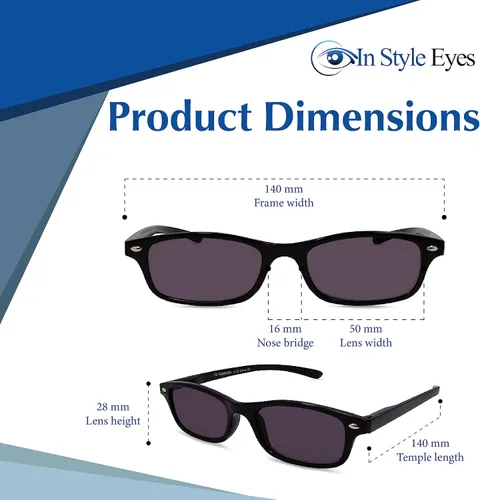 Vista 4 de Smarty Pants Full Reader Sunglasses, Non-Bifocal Reading Glasses - Full-Rimmed Rectangle Frame - Non-Polarized
