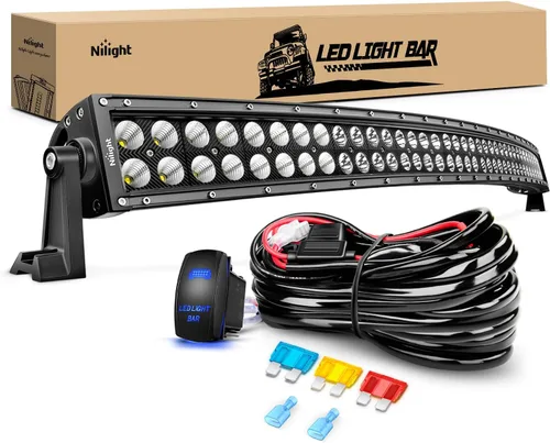 Vista 10 de Nilight Barra de luz LED de 22 pulgadas, 120 W, combo de luces de conducción de 12 V, interruptor basculante de 5 pines, kit de arnés de cableado