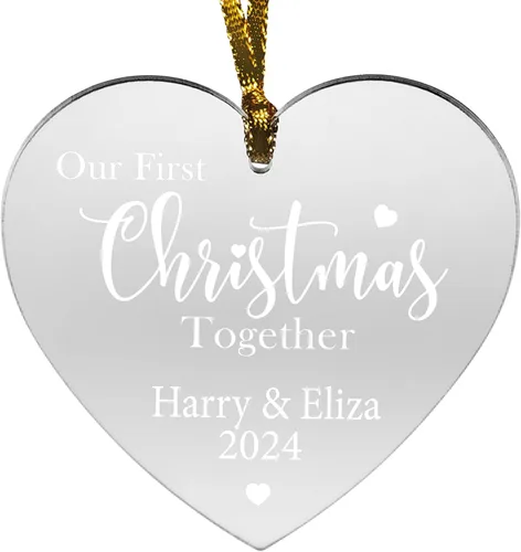 Vista 14 de Let's Make Memories Adorno de Navidad Personalizado para Parejas - Adorno de Navidad 2025 - Decoración de Árbol - Personalizar Mensaje, Año