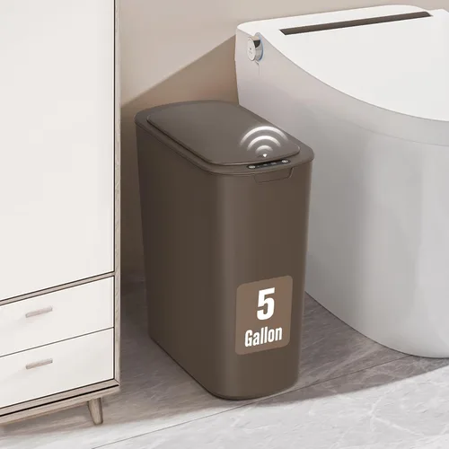 Vista 12 de Cesun Bote de basura automático de 5 galones con tapa, negro, sin contacto