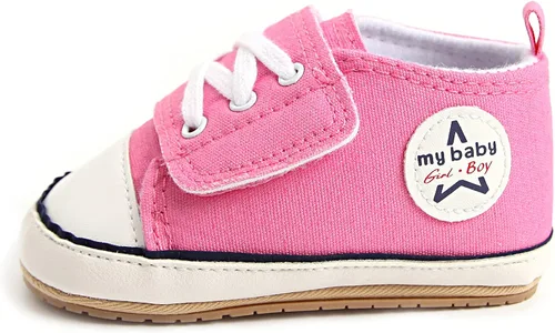 Vista 6 de GAISUMMI Unisex Baby Girls Boys Shoes Infant Canvas Sneakers Anti-Slip Rubber Sole Newborn Crib Shoes Toddler Outdoor Athletic First Walkers