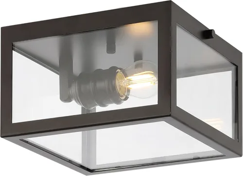 Vista 9 de JONATHAN Y Lámpara de techo cromada de 8 pulgadas para baño, cocina, pasillo, entrada, pantalla de vidrio transparente, 1 bombilla LED Cromo