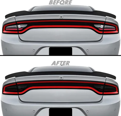 Vista 8 de SlickMod Tinte de humo de vinilo precortado para luz trasera Dodge Charger 2015-2022 (20% humo oscuro, 1. luz trasera)