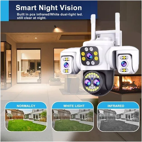 Vista 6 de Cámara de seguridad WiFi con cuatro lentes y cuatro lentes de Enchufe de Australia