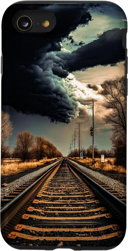 Vista 18 de Railroad Train Tracks Storm - Carcasa para iPhone 17