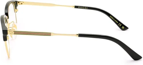 Vista 3 de Gucci GG 0590OK 001 - Lentes cuadrados de plástico color negro y dorado de 2047in Negro Transparente Dorado