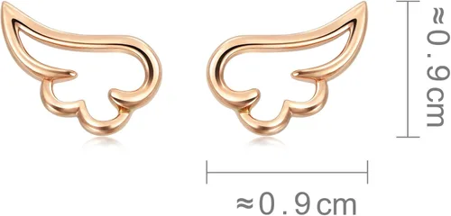 Vista 6 de Chow Sang Sang 92149E - Aretes de oro rosa de 18 quilates para mujer