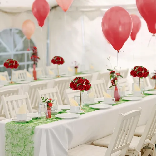 Vista 8 de Bolas de flores para mesas de boda, 6 piezas de flores artificiales rojas de 10.6 pulgadas para centros de mesa, arreglos de rosas falsas