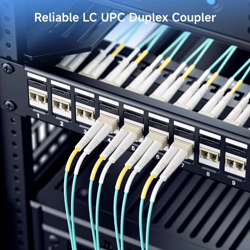 Vista 2 de Cable Matters Paquete de 5 conectores de acoplador Keystone de fibra dúplex LC UPC OM1/OM2/OM3/OM4 Multimodo, OS2 Soporte de modo único