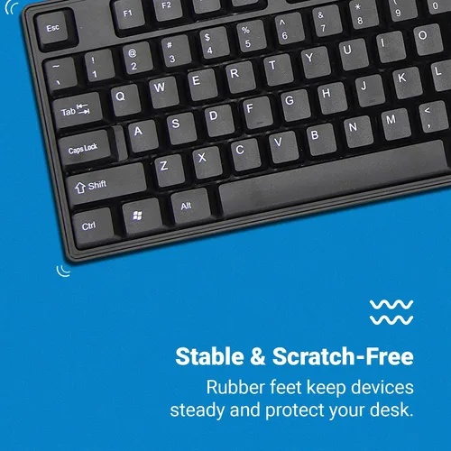 Vista 7 de Manhattan Combo de teclado y mouse inalámbricos, juego de teclado inalámbrico USB de tamaño completo con dongle de 2.4 GHz para PC, computadora