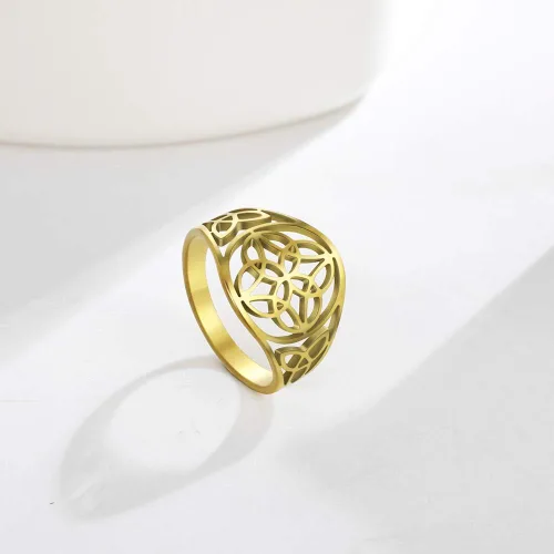 Vista 13 de TEAMER Anillo de nudo de brujas, amuleto celta de acero inoxidable, joyería vintage para mujer
