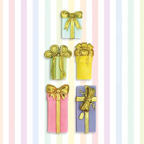 Vista 4 de Molde de silicona Bells Fondant, caja de regalo de Navidad, molde de chocolate para decoración de pasteles, decoración de cupcakes, dulces
