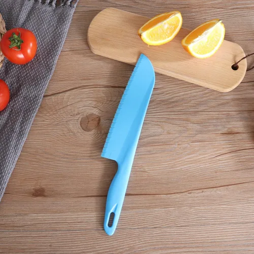 Vista 5 de jawbush Cuchillo de lechuga profesional para evitar que se torne marrón, cuchillo dentado de plástico de 11 pulgadas para verduras, frutas, pan